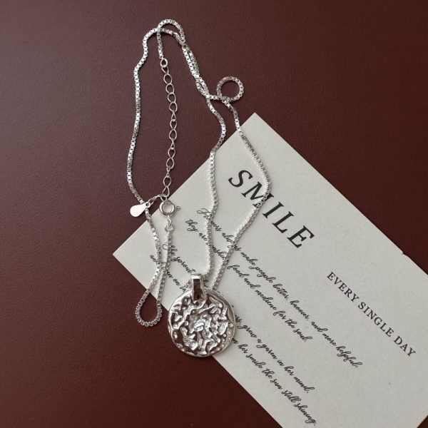 Wholesale 925 Sterling Silver Round Texture Necklace - Image 3