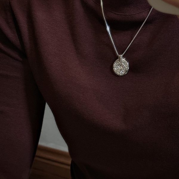 Wholesale 925 Sterling Silver Round Texture Necklace - Image 5