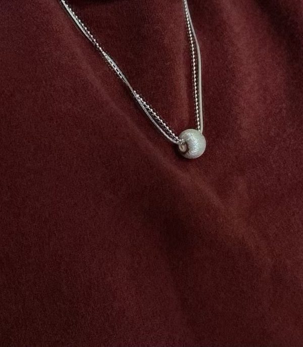 Wholesale 925 Sterling Silver Brushed Double-Layers Necklace - Image 6