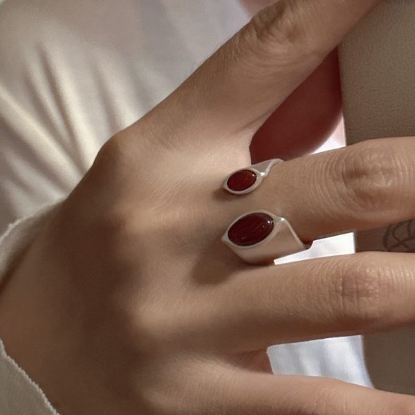 Wholesale 925 Sterling Silver Red Agate Ring - Image 4