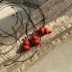 Wholesale 925 Sterling Silver Cinnabar Gourd Necklace
