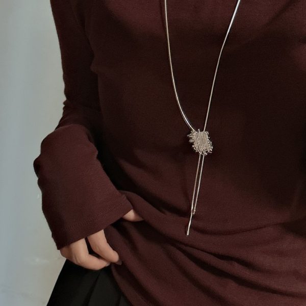 Wholesale 925 Sterling Silver Adjustable Sweater Long Necklace - Image 4