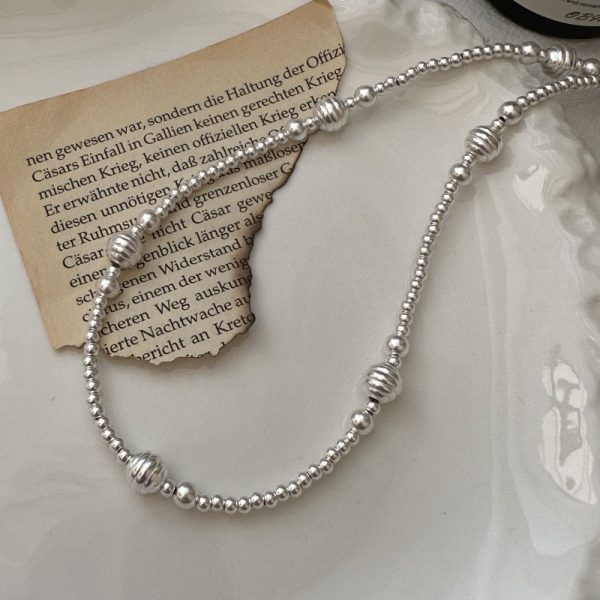 Wholesale 925 Sterling Silver Bead Clavicular Necklace - Image 2