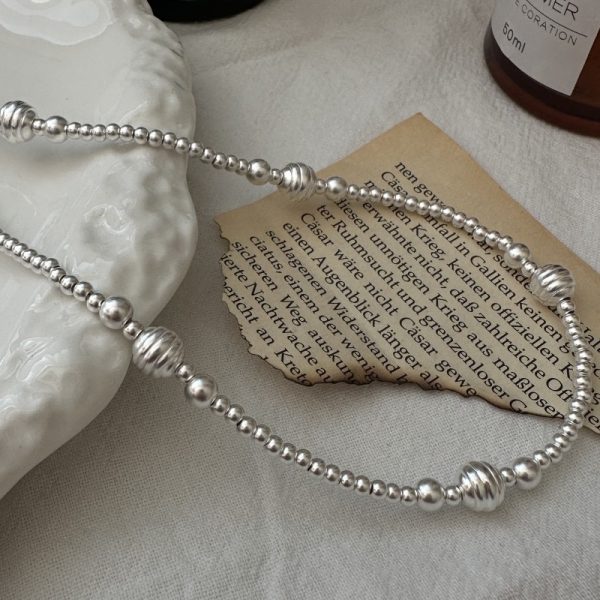 Wholesale 925 Sterling Silver Bead Clavicular Necklace - Image 3