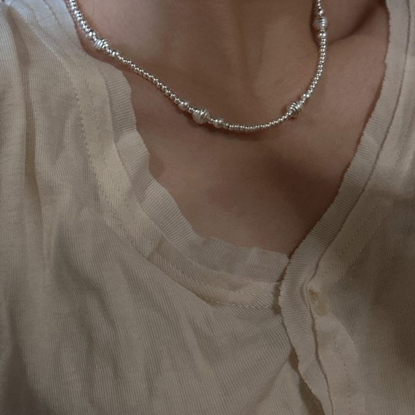 Wholesale 925 Sterling Silver Bead Clavicular Necklace - Image 4