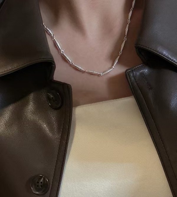 Wholesale 925 Sterling Silver Threaded Clavicular Necklace - Image 5