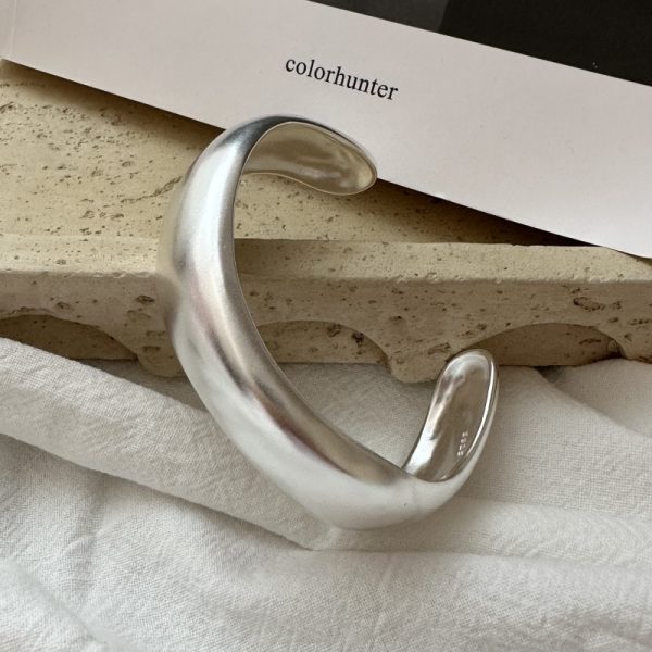 Wholesale 925 Sterling Silver Chunky Irregular Bangle - Image 2