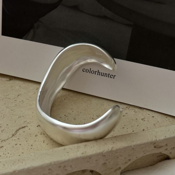 Wholesale 925 Sterling Silver Chunky Irregular Bangle - Image 3