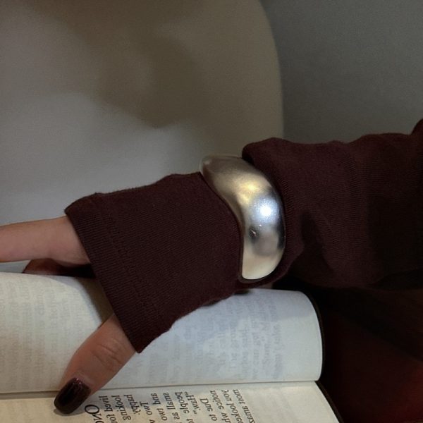 Wholesale 925 Sterling Silver Chunky Irregular Bangle - Image 4