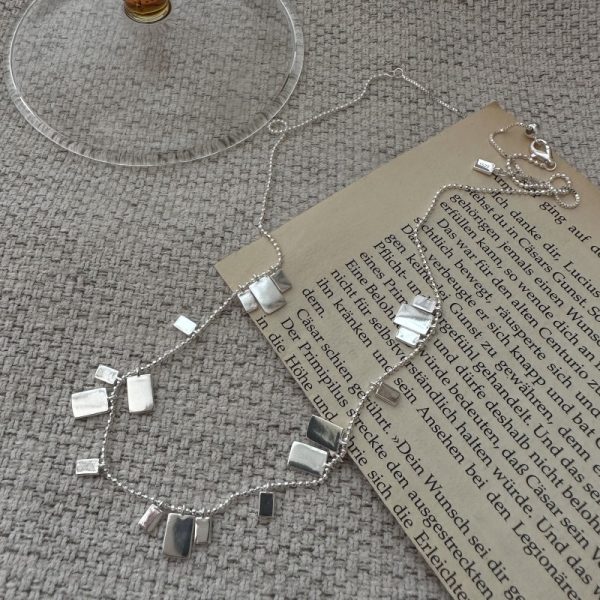Wholesale 925 Sterling Silver Block Necklace