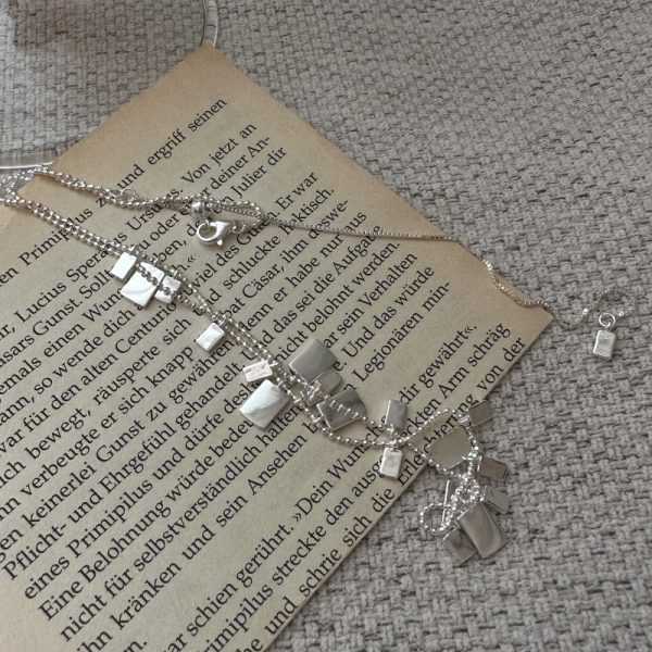 Wholesale 925 Sterling Silver Block Necklace - Image 2