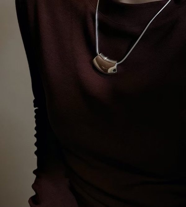 Wholesale 925 Sterling Silver Smooth Curved Necklace - Image 6