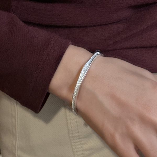 Wholesale 925 Sterling Silver Matt Bangle - Image 5