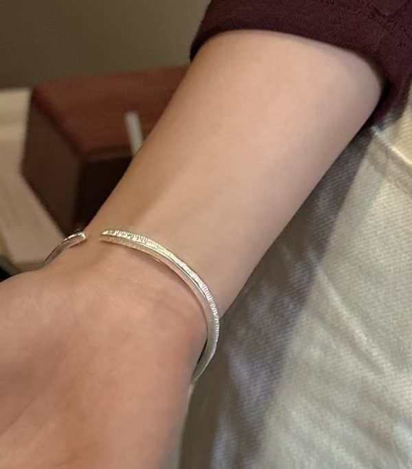 Wholesale 925 Sterling Silver Matt Bangle - Image 6