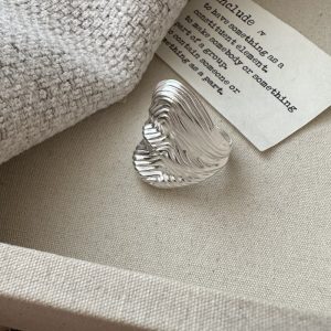 Wholesale 925 Sterling Silver Texture Chunky Ring