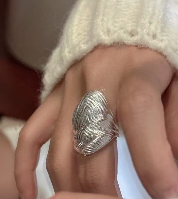 Wholesale 925 Sterling Silver Texture Chunky Ring - Image 6