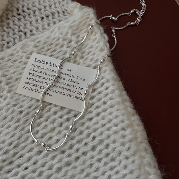 Wholesale 925 Sterling Silver Wavy Necklace - Image 3