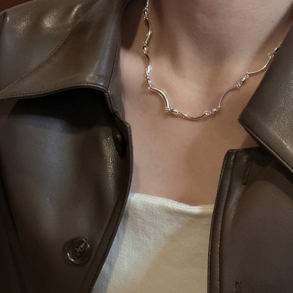 Wholesale 925 Sterling Silver Wavy Necklace - Image 4