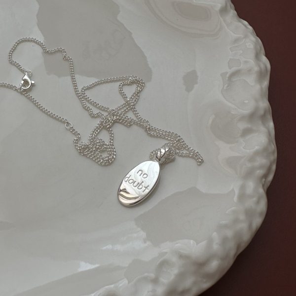 Wholesale 925 Sterling Silver Oval Engraved Necklace - Image 2