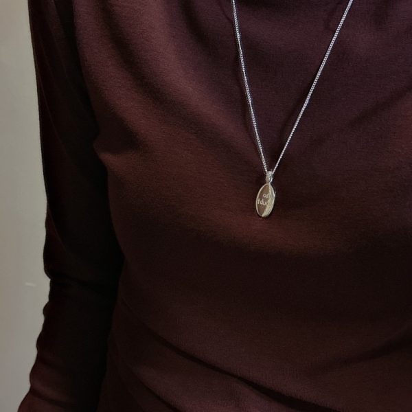 Wholesale 925 Sterling Silver Oval Engraved Necklace - Image 4