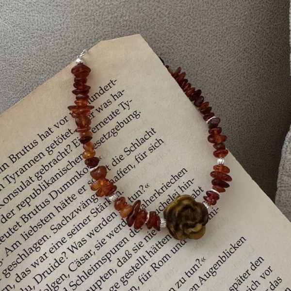 Wholesale 925 Sterling Silver Natural Stone Rose Bracelet - Image 3