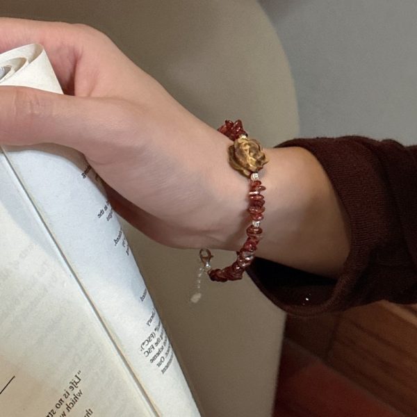 Wholesale 925 Sterling Silver Natural Stone Rose Bracelet - Image 4