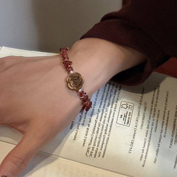 Wholesale 925 Sterling Silver Natural Stone Rose Bracelet - Image 5