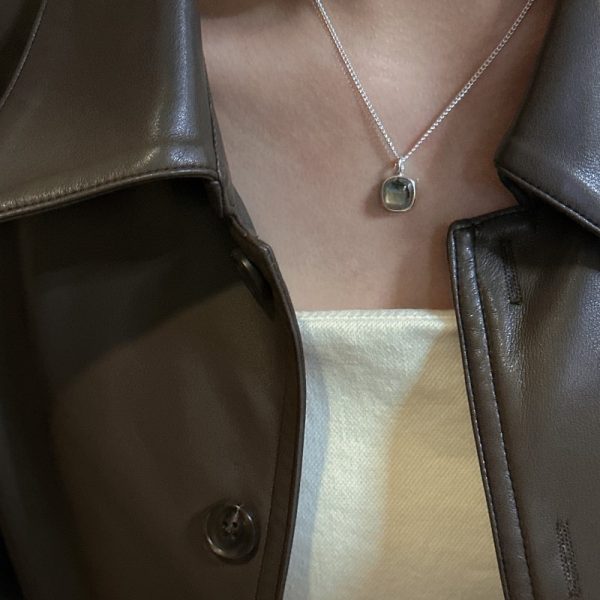 Wholesale 925 Sterling Silver Square Labradorite Necklace - Image 5