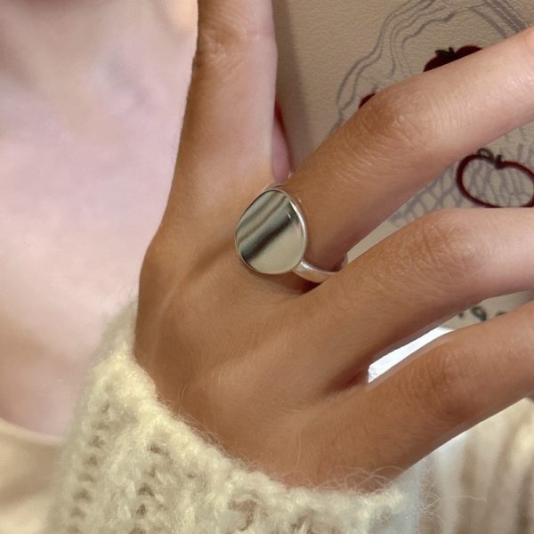 Wholesale 925 Sterling Silver Matte Oval Ring - Image 5