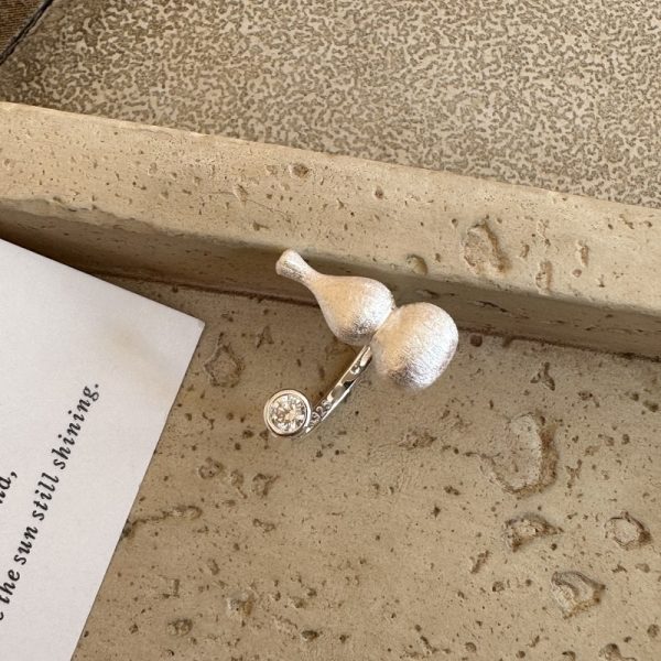 Wholesale 925 Sterling Silver Matte Frosted Gourd Ring - Image 2