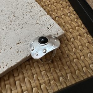 Wholesale 925 Sterling Silver Black Agate Ring