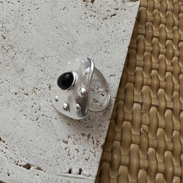 Wholesale 925 Sterling Silver Black Agate Ring - Image 3