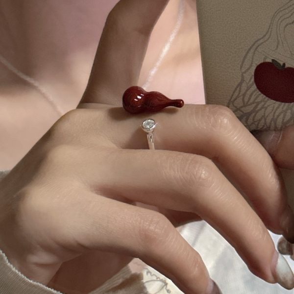 Wholesale 925 Sterling Silver Red Gourd Necklace & Ring - Image 6