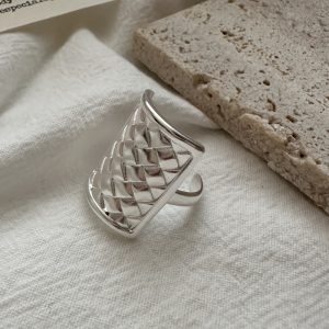 Wholesale 925 Sterling Silver Chunky Rectangular Ring