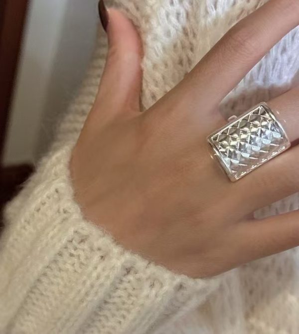 Wholesale 925 Sterling Silver Chunky Rectangular Ring - Image 4