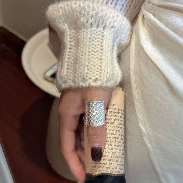 Wholesale 925 Sterling Silver Chunky Rectangular Ring - Image 5