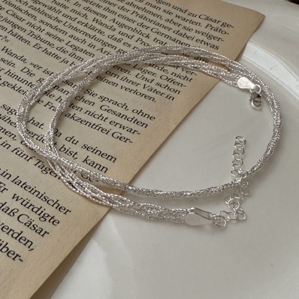 Wholesale 925 Sterling Silver Woven Collarbone Chain Necklace