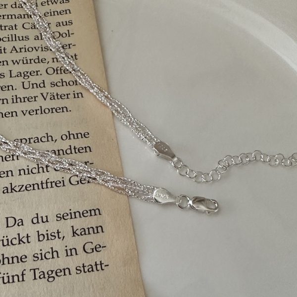 Wholesale 925 Sterling Silver Woven Collarbone Chain Necklace - Image 3