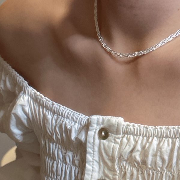 Wholesale 925 Sterling Silver Woven Collarbone Chain Necklace - Image 4