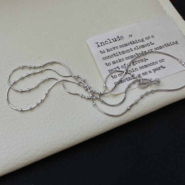 Wholesale 925 Sterling Silver Vintage Snake Bone Bead Chain Necklace - Image 3