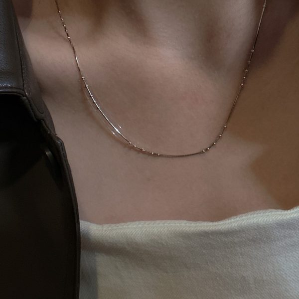 Wholesale 925 Sterling Silver Vintage Snake Bone Bead Chain Necklace - Image 5