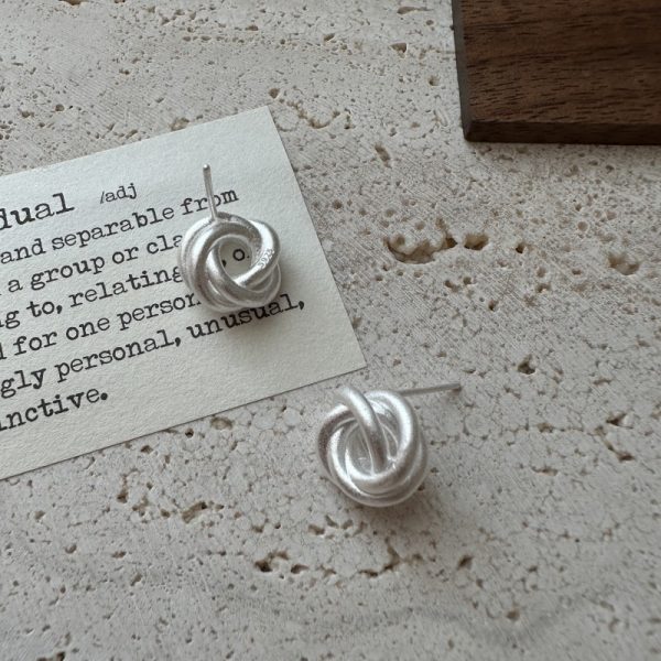 Wholesale 925 Sterling Silver Burnt White kink Earrings - Image 2