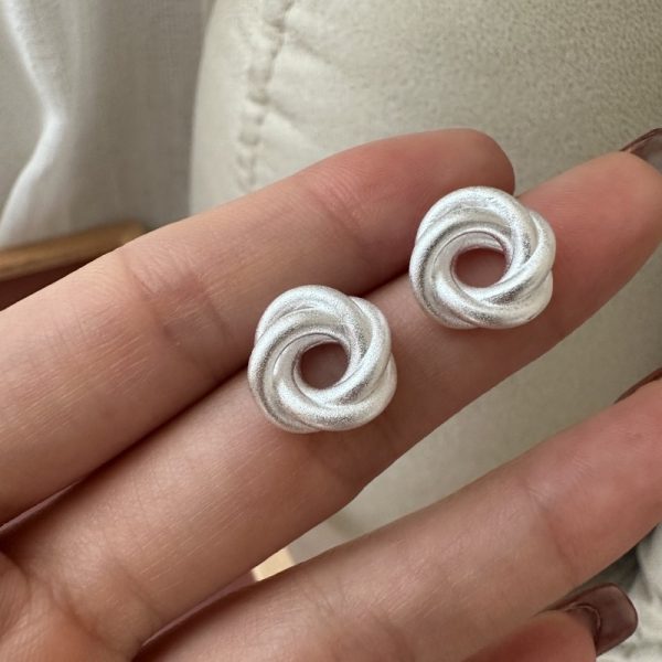 Wholesale 925 Sterling Silver Burnt White kink Earrings - Image 3