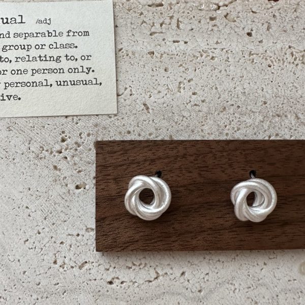 Wholesale 925 Sterling Silver Burnt White kink Earrings