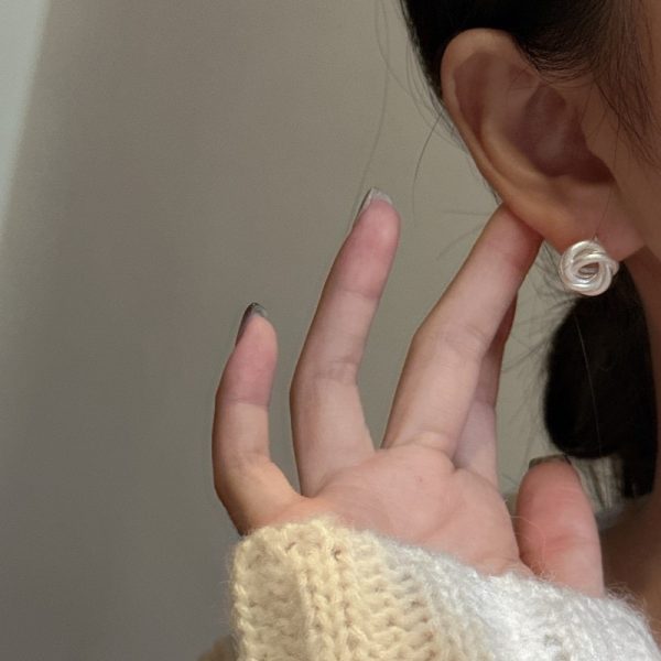 Wholesale 925 Sterling Silver Burnt White kink Earrings - Image 5