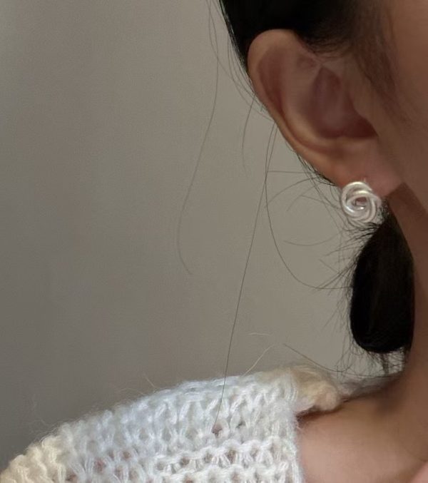 Wholesale 925 Sterling Silver Burnt White kink Earrings - Image 6