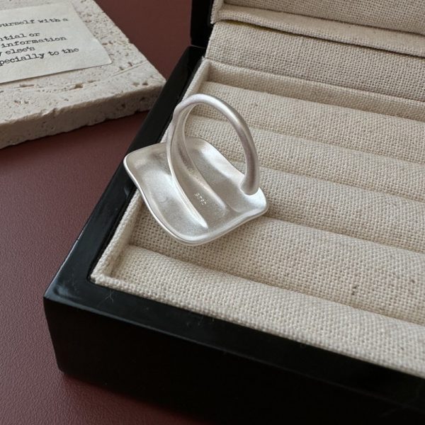 Wholesale 925 Sterling Silver Matte Irregular Ring - Image 2
