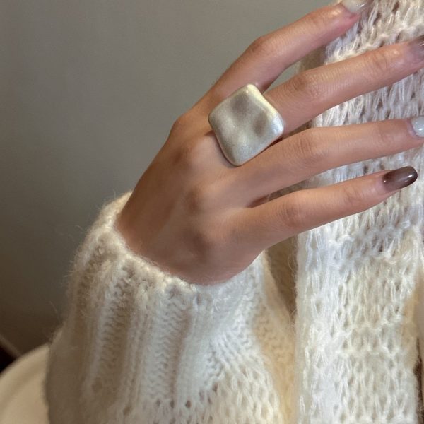 Wholesale 925 Sterling Silver Matte Irregular Ring - Image 4