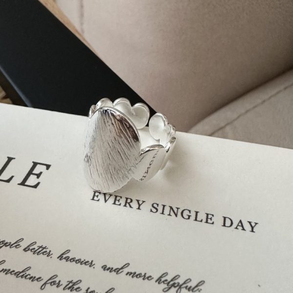 Wholesale 925 Sterling Silver Textured Oval Ring - Image 2