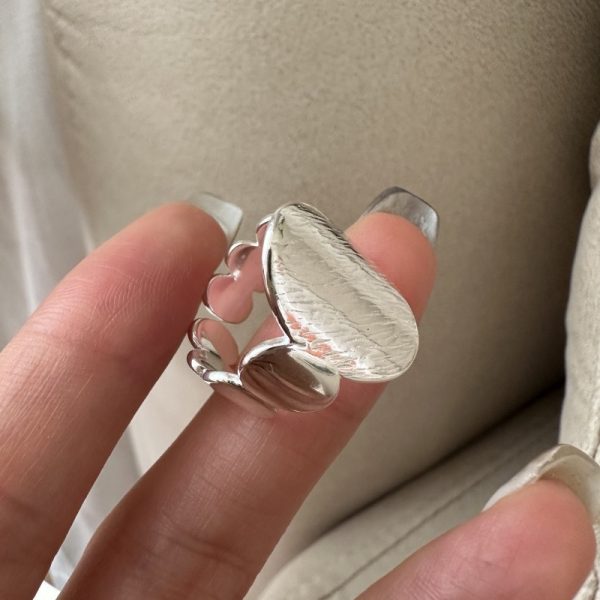 Wholesale 925 Sterling Silver Textured Oval Ring - Image 3